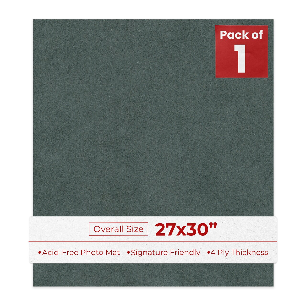 Dark Grey Suede 27x30 Uncut Mat Board - Blank Sheets, No Opening